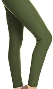 Leggings Depot High Waist Leggings for Women Buttery Soft 1 inch Waistband Solid Leggings - Reg, Plus, 1X3X, 3X5X