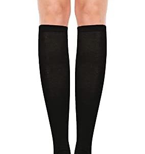 DOOVID Casual Knee High Socks for Women Tube Socks Elasticity Athletic Socks Thin Stripe Knee High Stockings