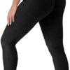 MOSHENGQI Womens High Waisted Seamless Ribbed Leggings Soft Slimming Yoga Pants - Image 2