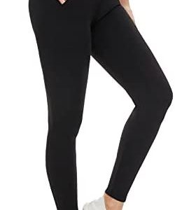 Leggings with Pockets for Women - Buttery Soft Non See Through Yoga Pants High Waist Tummy Control Workout Athletic Pants