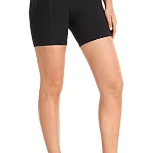 HeyNuts Essential Biker Shorts with Side Pockets for Women, High Waisted Workout Compression Yoga Shorts 4''/ 6''/ 8''