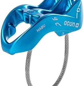 Ocun HABU Belaying and Rappelling Device | ATC V-Grooved Belay and Rappel Device for Rock Climbing | Assisted Braking Rappelling Descender