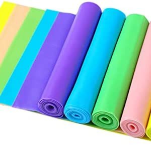 CLISPEED 10 pcs Training Sports Fitness Elastic for Exercise Resistance Stretch Band Strength TRE Strap Yoga Bands Stretching Workout Pilates Xxcm - Gym Flexibility