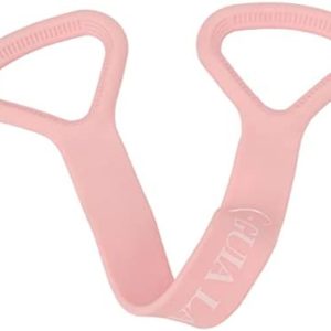 Luqeeg Resistance Band, Elastic Rope Figure 8 Exercise Band with Massage Handle, Portable Silicone Stretch Fitness Band for Yoga, Pilates, Stretching, Home, Gym, Workout