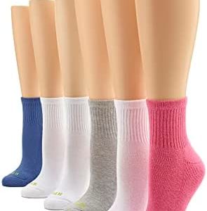 HUE Women's Cotton Mini Crew Socks - Size 6-10 - Ladies Athletic Cushioned Workout Socks