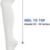 Tom & Mary Women’s Thigh High Socks, Combed Cotton (85%), Non-Slip, Soft, Stripe & Solid, Over Knee Extra Long (Size 5-9) - Image 3