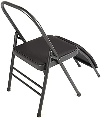 Nisorpa Yoga Auxiliary Foldable Chair with Lumbar Back Support Balance Handstand Training Tool Yoga Equipment Metal Folding Chair Balance Handstand Training Tool - Image 8