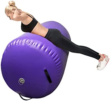GBVUGY Air Tumbling Mat Tumble Track With Electric Pump,Inflatable Gymnastics Barrel Roller for Home Use,Gym Training,Cheer leading,Yoga