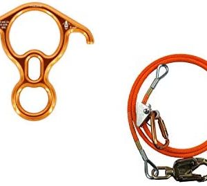 Flipline Kit (1/2 Inch x 8 FT) with Big 8 Aluminum Descender Bundle for Fall Protection, Arborist, Tree Climbers