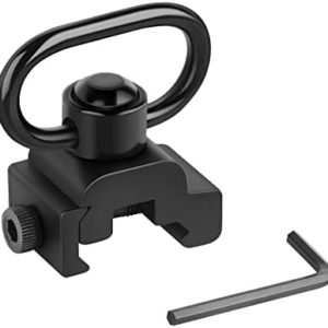 EZshoot Picatinny Sling Mount 2PCS, 360° Rotation Picatinny Rail Sling Attachment, Sling Swivel with QD Picatinny Rail Mount and Push Button for 2 Point Sling, Low Profile Rail Sling Mount