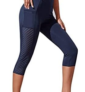 Women's Fashion Solid Color Stitching Sports Fitness Running Yoga Leggings Q02