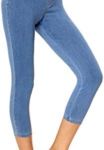 No nonsense Women's Classic Denim Capri Legging with Pockets