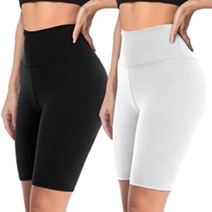 2 Pack Biker Shorts for Women – 8" High Waist Workout Athletic Yoga Running Gym Shorts