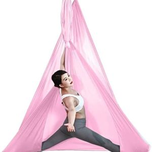 LJYT 4-7m Long, 2.8m Wide, Yoga Hammock Flying Hammock Swing Aerial Yoga Hammock with Carabiner & Daisy Chain for Yoga Pilates (Color : A, Size : 7M)