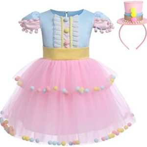 IMEKIS Girl Carnival Costume Halloween Cosplay Toddler Kids Princess Dress Circus Birthday Tutu Outfit Cake Samsh Photo Shoot