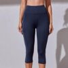 Women's Fashion Solid Color Stitching Sports Fitness Running Yoga Leggings Q02 - Image 4