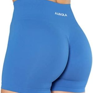AUROLA Dream Collection Workout Shorts for Women High Waist Seamless Scrunch Athletic Running Gym Yoga Active Shorts Black