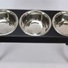 Great Dane Elevated dog bowls triple dish feeder stand raised dog bowls powdercoated steel 21" tall - Image 2