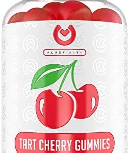 Tart Cherry Gummies – Raw Vegan Cherry Extract Gummy Alternative to Tart Cherry Capsules, Juice, Pills - Advanced Uric Acid Cleanse, Powerful Antioxidant w/ Joint Support - 60 Veggie Gummies