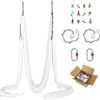 HECASA 12M Yoga Swing Silk Fabric Aerial Yoga Hammock Kit w/Daisy Chain O-Ring White 13.12 Yards - Image 2