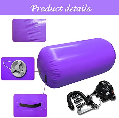 GBVUGY Air Tumbling Mat Tumble Track With Electric Pump,Inflatable Gymnastics Barrel Roller for Home Use,Gym Training,Cheer leading,Yoga - Image 3