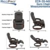 RecPro Nash 28" RV Euro Chair Recliner | Modern Design | RV Furniture | Swivel Base | Recliner Chair (2 Chairs, Gunmetal) - Image 4