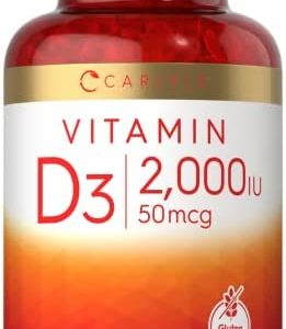 Vitamin D3 2000 IU Softgels | 400 Count | Non-GMO, Gluten Free Formula | 50 mcg | Vitamin D Supplement | by Carlyle