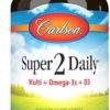 Carlson - Super-2-daily, Multi + Omega-3s + Lutein + D3, Vitamins A C D E plus Norwegian Fish Oil, Fish Oil Multivitamin, Vitamins & Minerals, Multivitamin with Lutein, 120 Softgels - Image 5