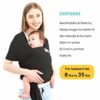 Acrabros Baby Wrap Carrier,Hands Free Baby Carrier Sling,Lightweight,Breathable,Softness,Perfect for Newborn Infants and Babies Shower Gift,Black - Image 2