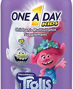 ONE A DAY Kids Trolls Multivitamin Gummy Vitamins A, B6, B12, C, D, E, Zinc, Folic Acid and Biotin (Packaging May Vary), Trolls, 180 Count