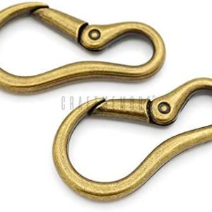 CRAFTMEMORE 2pcs 2 Inches Carabiner Spring Snap Hook Paracord Camping Keychain Accessories Push Gate Spring Clips HR8