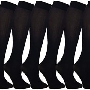 Queen Size Trouser Socks for Women, 6 Pairs Plus Stretchy Opaque Knee High Bulk Dress Sock