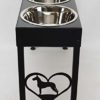 Great Dane Elevated dog bowls triple dish feeder stand raised dog bowls powdercoated steel 21" tall - Image 3