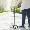 Folding Walking Cane for Women and Men, Lightweight and Adjustable Walking Stick Heavy Duty Collapsible Foldable Canes for Seniors for Balance, Single Point Cain, by Luxet (Four Arm, Black) - Image 4