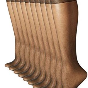 L'eggs womens L'eggs Everyday Women's Nylon Knee Highs Reinforced Toe - Multiple Packs Available Pantyhose, Nude 1 10-pack, One Size US