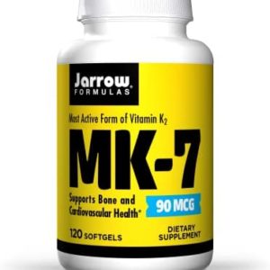 Jarrow Formulas MK-7 Softgel 90 mcg - Superior Vitamin K Product for Building Strong Bones - Dietary Supplement Supports Heart & Cardiovascular Health - 120 Servings (PACKAGING MAY VARY)