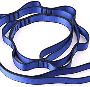 Mainaisi Climbing Nylon Daisy Chain Rope with Loops Yoga Hammock Hanging Strap Mountaineering Bandlet Sling 110cm Climbing Accessory (Color : Blue)