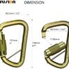 Fusion Tacoma D Shaped Triple Lock Alloy Steel Carabiner - Image 2