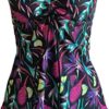 Womens Tankini Bathing Suits Plus Size Swimsuit Halter Tankini Top and Skort Bottom Set Bathing Suits - Image 6