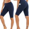 WHOUARE 4 Pack Biker Yoga Shorts with Pockets for Women,High Waisted Athletic Running Workout Gym Shorts Tummy Control - Image 2