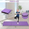 6'x2'x2" Gymnastics Mat Tumbling Mats 3-Folding Thick Exercise Mat with Carrying Handles, Lightweight Pu Leather Anti-Tear Yoga Panel Mat Exercise Pad for Stretching Aerobics Home Exercise(Purple) - Image 6