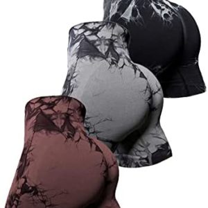 OVESPORT Workout Shorts for Women Scrunch Butt Lifting High Waisted Yoga Gym Seamless Booty Biker Shorts
