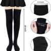 Senker Fashion 6 Pairs Thigh High Socks Striped Over Knee Socks Long Stocking Leg Warmer Socks for Daily Wear, Cosplay, Three Stripes - Image 3