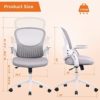 Office Chair, Desk Chair, Ergonomic Home Office Desk Chairs, Mid Back Mesh Computer Chair, Cute Swivel Rolling Task Chair Cushion, Lumbar Support and Flip-up Armrests - Image 3
