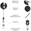 10 Pack Retractable ID Name Badge Holder Reels with Swivel Alligator Clip and Vinyl Card Strap for Nurse Office Worker - Image 3