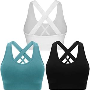 Sports Bras for Women Padded High Impact Seamless Criss Cross Back Workout Tops Gym Activewear Bra