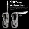 KeyUnity KU00 Titanium Quickdraw Carabiner with Folding Knife, B Shaped EDC Multifunctional Keychain with 2 Inch Ruler, Palm Sized Lightweight Stainless Body Perfect for Home/Office/Camping - Image 3