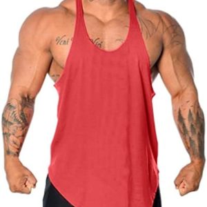 JSFOIRYROU Workout Stringer Tank Tops for Men Y-Back Sleeveless Fitness Bodybuilding Muscle Cut Off Athletic Shirts Vests