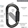 CAMNAL Heavy Duty Carabiner, 25kn(About 5620 lbs) Oval Carabiner Clip O-Shape Rock Climbing Carabiner Lightweight Caribeener for Climbing, Mountaineer, Aerial Work - Image 2