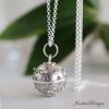 16mm Daisy Flower Bali Harmony Ball Sterling Silver 30" Necklace LS57 (30, 1.3mm Rolo Chain) - Image 3
